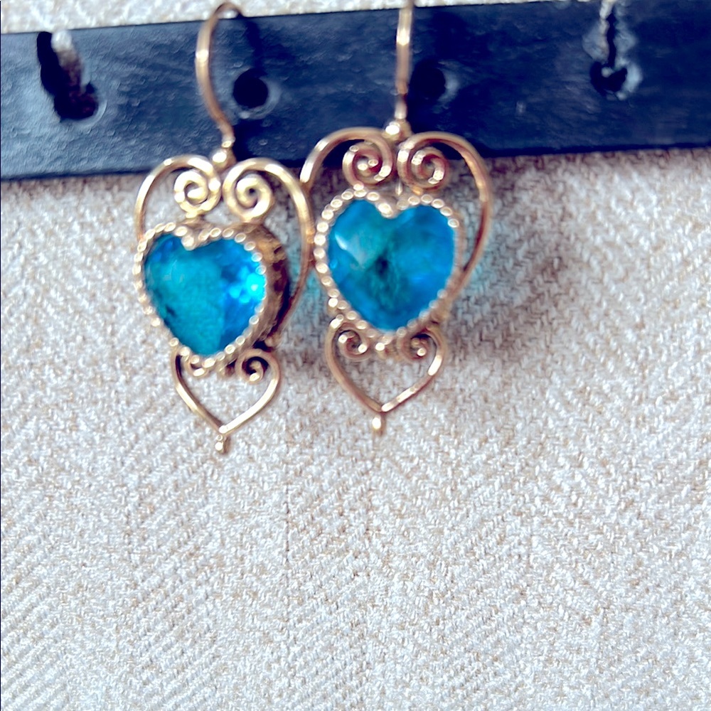 Sajen bronze blue stone earrings
